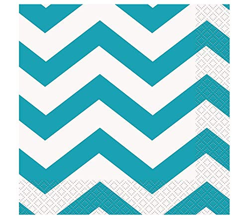 Teal Chevron Paper Napkins, 16ct