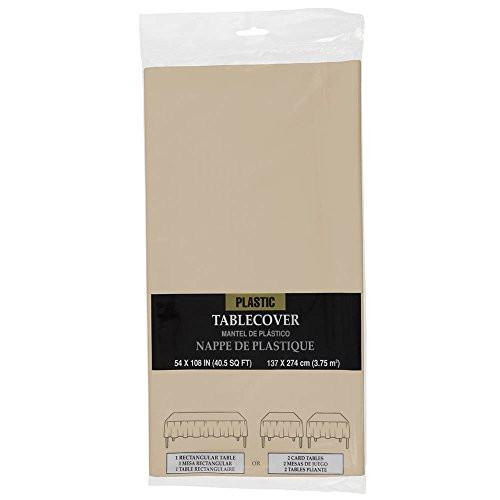 JAM Paper Rectangular Plastic Table Cover - Ivory - 54 x 108 in - Sold Individually