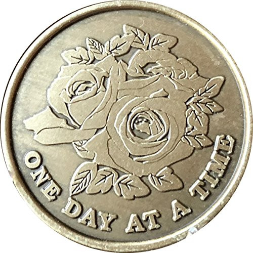 Rose One Day At A Time Serenity Prayer Medallion Chip