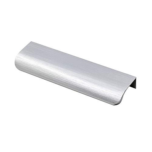 goldenwarm Closet Door Finger Pull Pocket Door Pulls Brushed Nickel Hidden Cabinet Handles Edge Pull Hardware 128mm/5in Center to Center LS7027SNB128