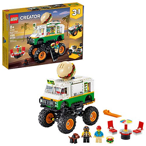 LEGO Creator 3in1 Monster Burger Truck 31104 Building Kit, Cool Buildable Toy for Kids, New 2020 (499 Pieces)