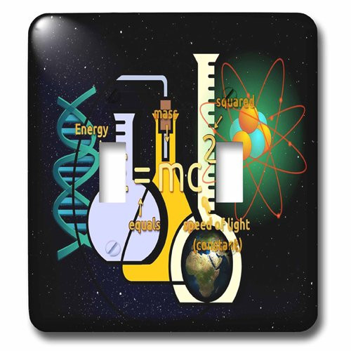 3dRose lsp_204103_2 Print of Science Setup with Flask and Equations Double Toggle Switch