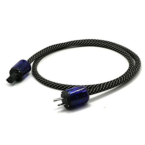 Hi-End HiFi Audio AC Power Cable, US Version Power Cord, HiFi Audiophile Power Cord 125V 15A, Hi End Amplifier Braided Sleeve Power Line (3.3FT/1M)