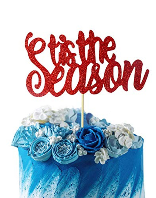 GrantParty Tis The Season Merry Christmas Cake Topper - Holiday Santa and Reindeer Cake Decorations - Happy New Year,Hello 2020 Sign(Red Season) GrantParty Tis The Season Merry Christmas Cake Topper - Holiday Santa and Reindeer Cake Decorations - Happy New Year,Hello 2020 Sign(Red Season)