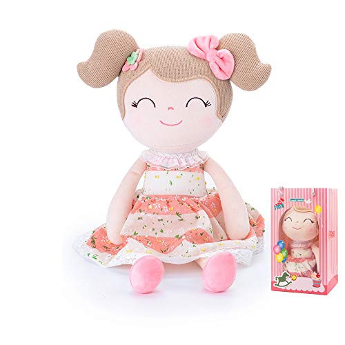 Conzy Stuffed Baby Doll Gifts for Girl Super Soft Buddy Cuddly Baby Girl Toy Gifts wtih Gift Bag 16.5 Inches in Standing (Spring Girl)
