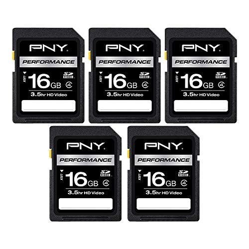 PNY 16GB Performance Class 4 SDHC Flash Memory Card 5-Pack