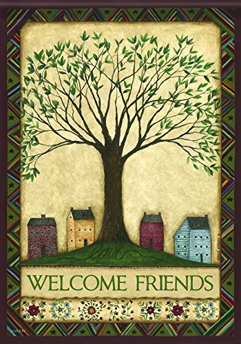 Carson Home Accents Outdoor Flag, Welcome Tree, Large