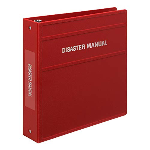 Carstens 2-Inch Heavy Duty 3-Ring Binder for Disaster Manuals  Side Opening, Brick Red