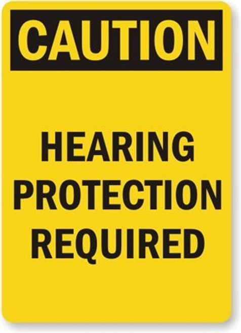 SmartSign "Caution - Hearing Protection Required" Sign | 12" x 18" Aluminum SmartSign "Caution - Hearing Protection Required" Sign | 12" x 18" Aluminum