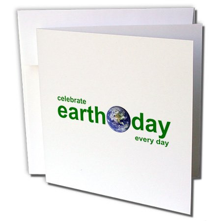 3dRose Celebrate Earth Day - Greeting Cards, 6 x 6 inches, set of 6 (gc_16019_1)