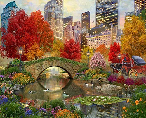 Springbok Puzzles - Central Park Paradise of 1000 Pieces - Large 30 by 24 inch Jigsaw Puzzle - Made in USA - Unique Cut Interlocking Pieces