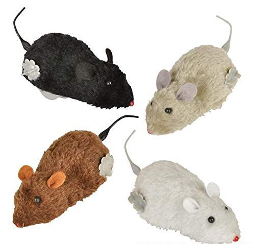 Rhode Island Novelty 6 Inch Wind Up Mouse Toy, Set of 4 Assorted
