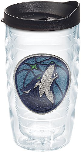 Tervis 1275160 NBA Minnesota Timberwolves Primary Logo Tumbler with Emblem and Black Lid 10oz Wavy, Clear