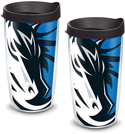Tervis 1084541 NBA Dallas Mavericks Colossal Tumbler with Wrap and Black Lid 2 Pack 16oz, Clear Tervis 1084541 NBA Dallas Mavericks Colossal Tumbler with Wrap and Black Lid 2 Pack 16oz, Clear