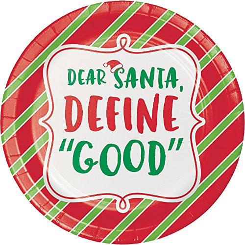 Creative Converting 8-Count Sturdy Style Dessert/Small Paper Plates, Holiday Humor