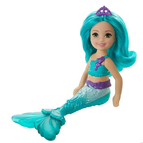 Barbie Dreamtopia Chelsea Mermaid Doll, 6.5-inch with Teal Hair and Tail Barbie Dreamtopia Chelsea Mermaid Doll, 6.5-inch with Teal Hair and Tail