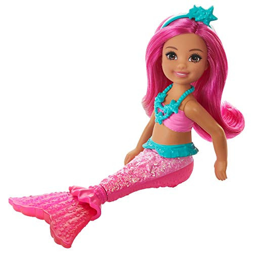 Barbie Dreamtopia Chelsea Mermaid Doll, 6.5-inch with Pink Hair and Tail Barbie Dreamtopia Chelsea Mermaid Doll, 6.5-inch with Pink Hair and Tail