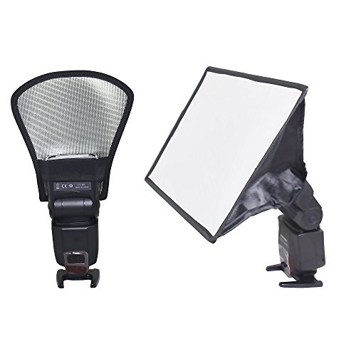 Bestshoot Flash Diffuser Reflector and Softbox Kit, Two-Side Silver/White Universal Speedlite Reflector for Canon, Nikon, Sony, Sigma, Yongnuo, Godox, Neewer,