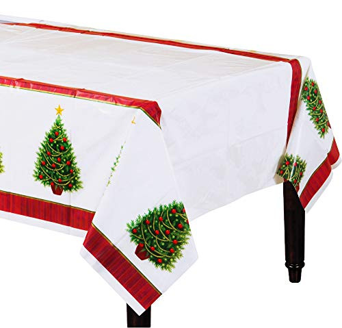amscan Twinkling Tree Plastic Table Covers, Super Value Pack, 3 Ct. | Party Tableware