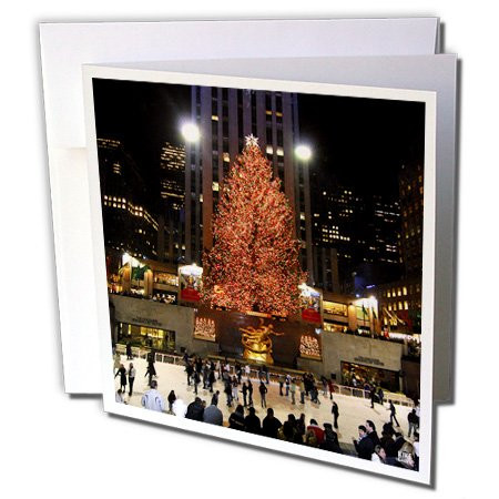 3dRose Christmas lights at Rockefeller Center in New York - Greeting Cards, 6 x 6 inches, set of 6 (gc_45489_1)