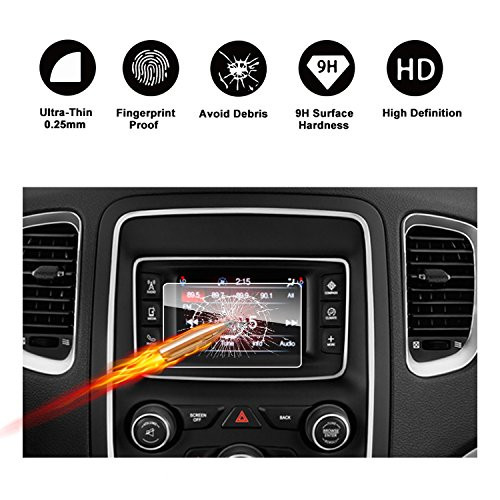 2014-2018 Dodge Durango Uconnect Touch Screen Car Display Navigation Screen Protector, RUIYA HD Clear TEMPERED GLASS Car In-Dash Screen Protective Film (5-Inch) 2014-2018 Dodge Durango Uconnect Touch Screen Car Display Navigation Screen Protector, RUIYA HD Clear TEMPERED GLASS Car In-Dash Screen Protective Film (5-Inch)