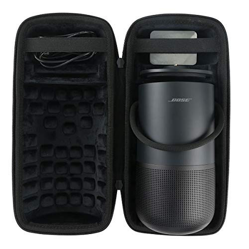 co2crea Hard Travel Case for Bose Portable Home Speaker Charging Cradle (Triple Black Case)