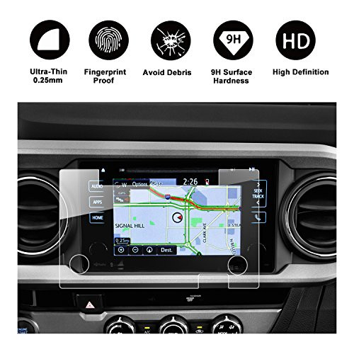 RUIYA 2016 2017 2018 Toyota Tacoma In-Dash Screen Protector, HD Clear Tempered Glass Car Navigation Screen Protective Film