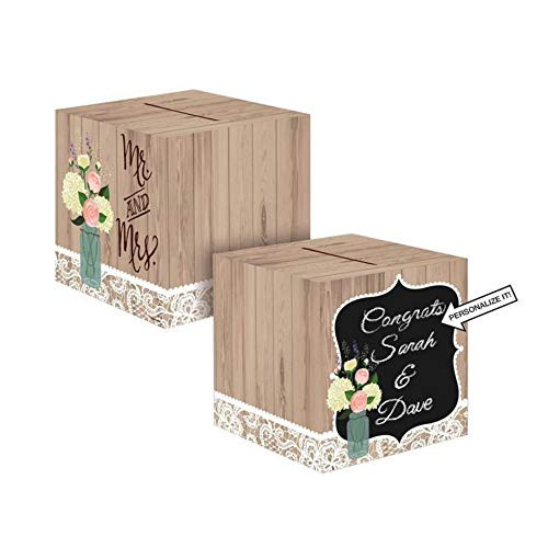 Creative Converting 088706 Card Holder Box, Rustic Wedding (2-Pack)