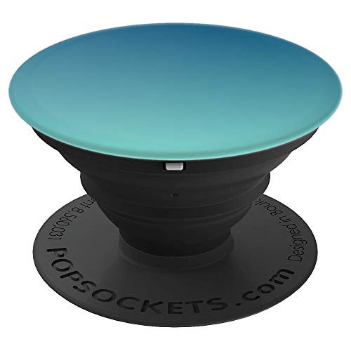 Cute Blue Gradient Aesthetic Teal Ombre Design Color Blue PopSockets Grip and Stand for Phones and Tablets