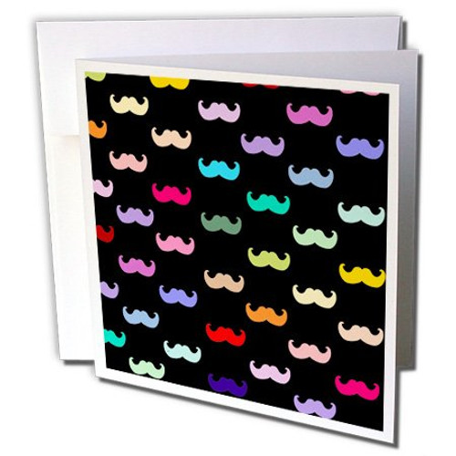 3dRose Colorful Rainbow Mustache Pattern aka multicolored multicolor ironic hipster mustaches - Greeting Cards, 6 x 6 inches, set of 6 (gc_56657_1) 3dRose Colorful Rainbow Mustache Pattern aka multicolored multicolor ironic hipster mustaches - Greeting Cards, 6 x 6 inches, set of 6 (gc_56657_1)