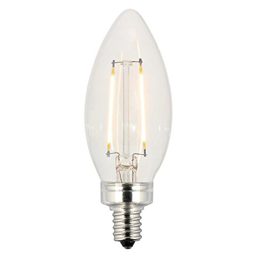 Westinghouse 5063000 25-Watt Equivalent B11 Dimmable Filament LED Light Bulb with Candelabra Base, 2, Two Pack Clear