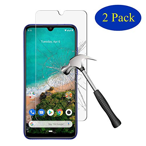 [2-Pack] Sinwere Compatible for Xiaomi Mi A3 Tempered Glass Screen Protector, Anti-Scratch Bubble Free Screen Protector Film