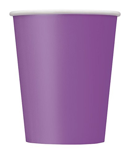 Unique Industries, Disposable Paper Cups, Party Supplies - Purple, 9oz, Pack of 14