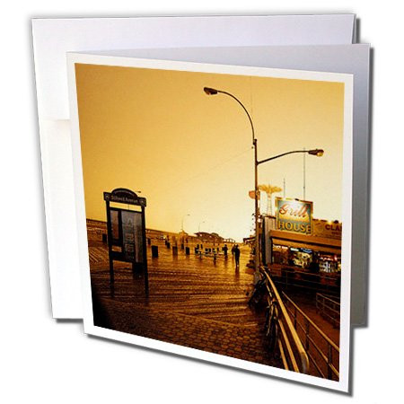 3dRose Coney Island Boardwalk - Greeting Cards, 6 x 6 inches, set of 6 (gc_1188_1)