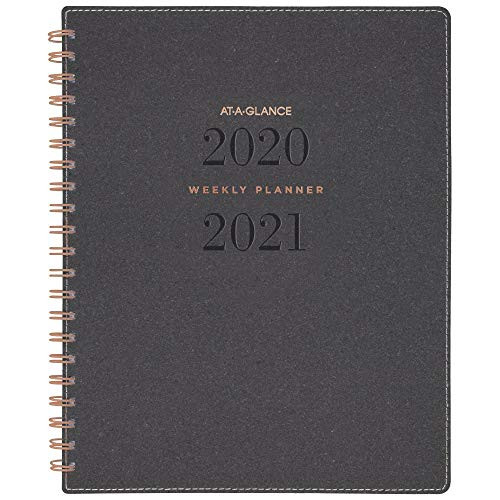 Academic Planner 2020-2021, At-A-Glance Weekly & Monthly Planner, 8-1/2" x 11", Large, Signature Collection, Heather Gray (YP905A-45)