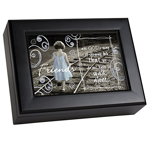 Cottage Garden Friends Gods Way of Showing Matte Black Jewelry Music Box Plays What Friends are for Cottage Garden Friends Gods Way of Showing Matte Black Jewelry Music Box Plays What Friends are for