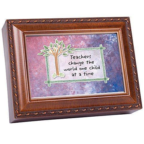 Cottage Garden Teachers Change World Woodgrain Rope Trim Jewelry Music Box Plays Wonderful World Cottage Garden Teachers Change World Woodgrain Rope Trim Jewelry Music Box Plays Wonderful World