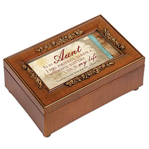 Cottage Garden Aunt Fortunate to Have You Woodgrain Embossed Jewelry Music Box Plays Amazing Grace Cottage Garden Aunt Fortunate to Have You Woodgrain Embossed Jewelry Music Box Plays Amazing Grace