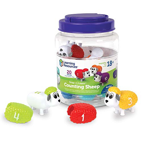 Learning Resources Snap-n-Learn Counting Sheep, Fine Motor, Counting & Sorting Toy, Easter Basket Toy, Ages 18 mos+