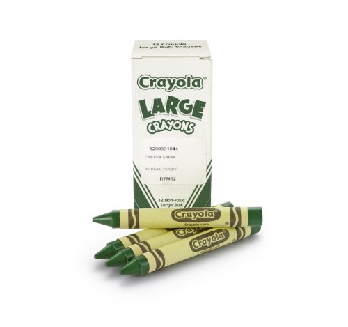 Crayola; Large Crayons, Green; Art Tools; 12 ct. Bulk Crayons; Bright, Bold Color