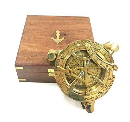 INDIA OVERSEAS TRADING CORP 4.5" Brass Sundial Compass