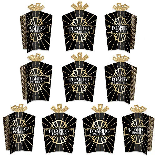 Big Dot of Happiness Roaring 20s - Table Decorations - 2020 Graduation and Prom Party Supplies - 1920s Art Deco Jazz Party Fold and Flare Centerpieces - 10 Count