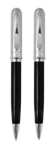 Cross Athens Blck Lacquer & Chrome Ballpoint and .07mm Pencil Set, Black (AT0261GC-4)