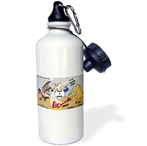 3dRose Rocking Horse Sports Water Bottle, 21 oz, White 3dRose Rocking Horse Sports Water Bottle, 21 oz, White