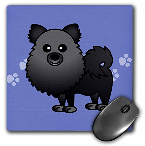3dRose LLC 8 x 8 x 0.25 Inches Cute Black Pomeranian Blue with Paw Prints Mouse Pad (mp_10829_1) 3dRose LLC 8 x 8 x 0.25 Inches Cute Black Pomeranian Blue with Paw Prints Mouse Pad (mp_10829_1)