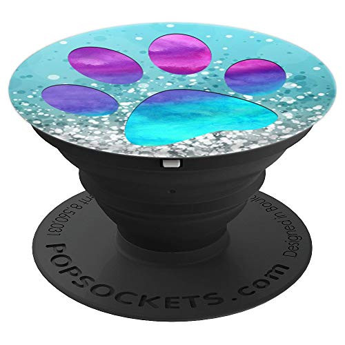 Purple Turquoise Teal Dog Cat Paw Print On Light Ice Blue PopSockets Grip and Stand for Phones and Tablets Purple Turquoise Teal Dog Cat Paw Print On Light Ice Blue PopSockets Grip and Stand for Phones and Tablets