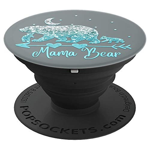 ice light Blue Mama bear Two cubs On Slate Gray PopSockets Grip and Stand for Phones and Tablets ice light Blue Mama bear Two cubs On Slate Gray PopSockets Grip and Stand for Phones and Tablets