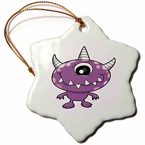3dRose orn_102295_1 Cute Purple People Eater Monster Cartoon Character-Snowflake Ornament, 3-Inch, Porcelain 3dRose orn_102295_1 Cute Purple People Eater Monster Cartoon Character-Snowflake Ornament, 3-Inch, Porcelain
