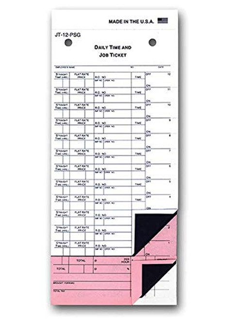 Daily Time and Job Ticket - 12 Labels per Sheet (3-Part) (Form JT-12-PSG) (250 per Box)