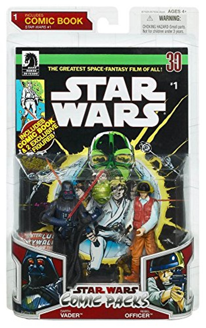 Star Wars 2009 Comic Book Action Figure 2-Pack Darth Vader and Rebel Officer Star Wars 2009 Comic Book Action Figure 2-Pack Darth Vader and Rebel Officer